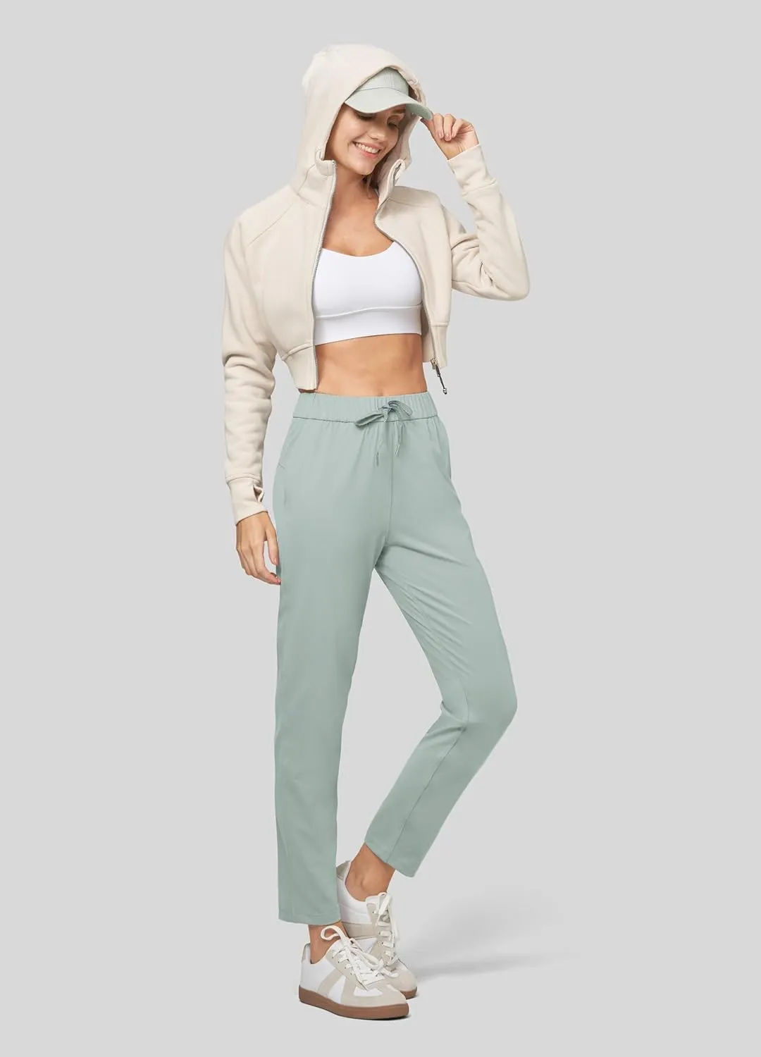 Willit Women's Golf Travel Pants Lounge Sweatpants 7/8 Athletic Pants Quick Dry On The Fly Pants