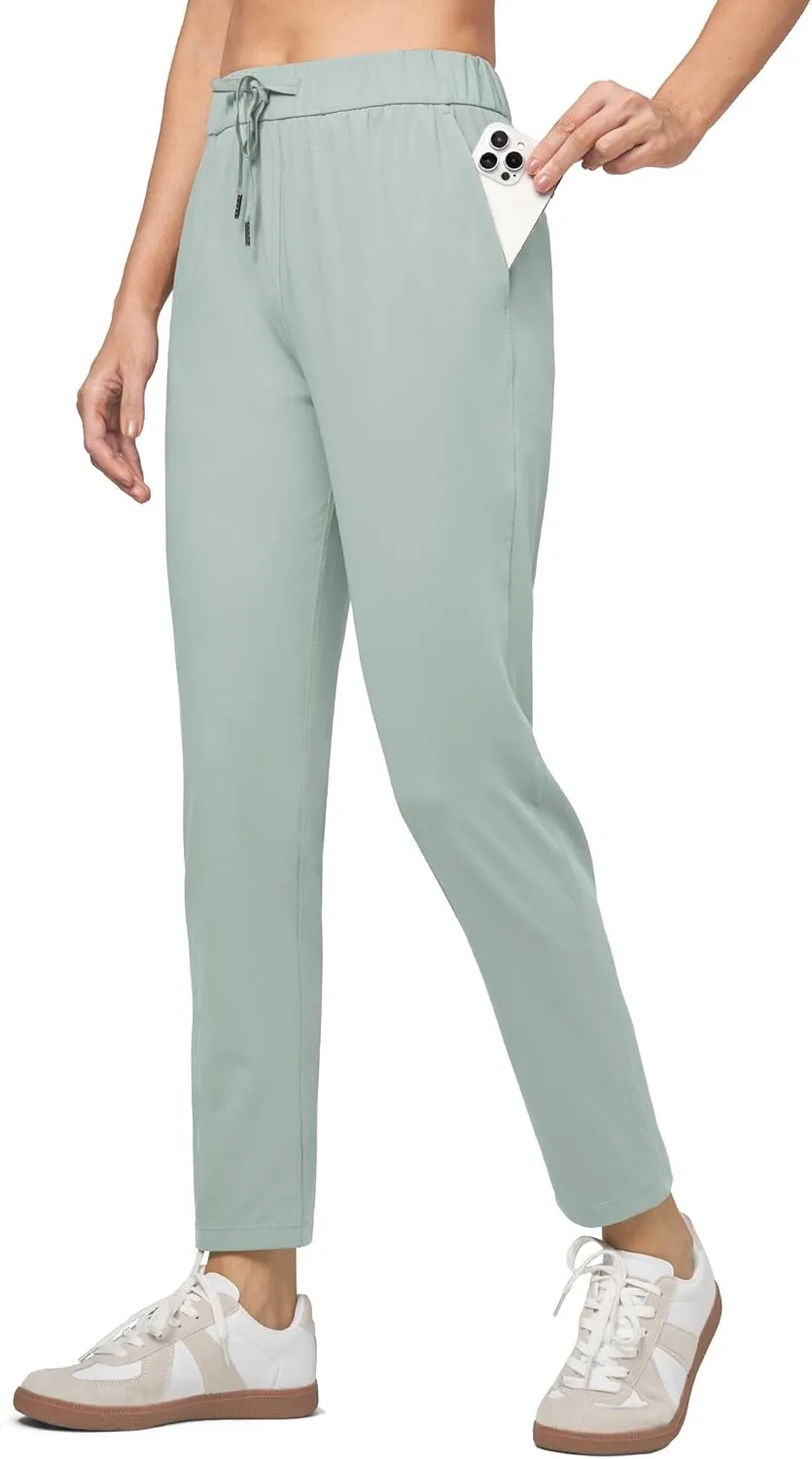 Willit Women's Golf Travel Pants Lounge Sweatpants 7/8 Athletic Pants Quick Dry On The Fly Pants