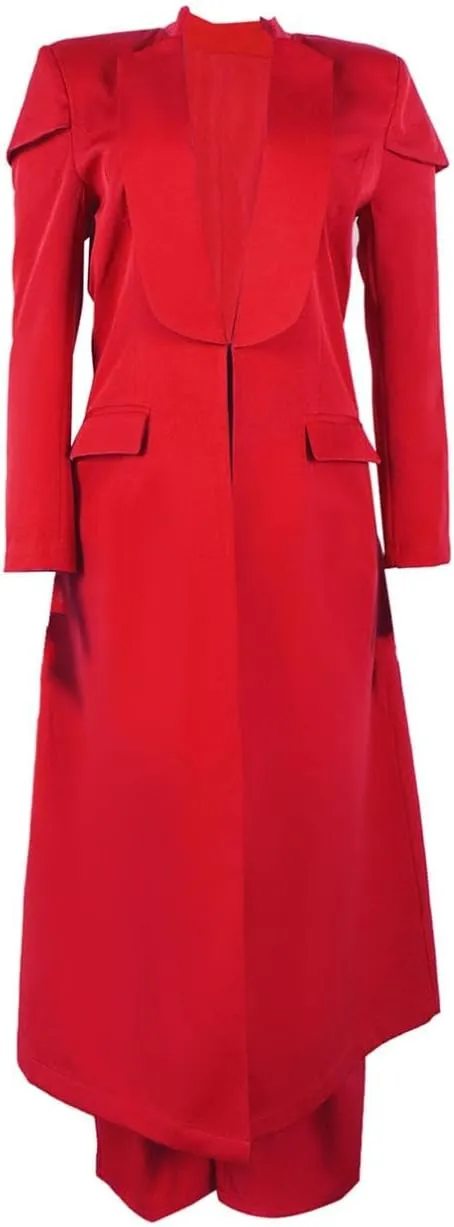 Women Two Piece Dressy Long Blazer Jackets High Waisted Straight Leg Pants Suits Set Business Casual Office