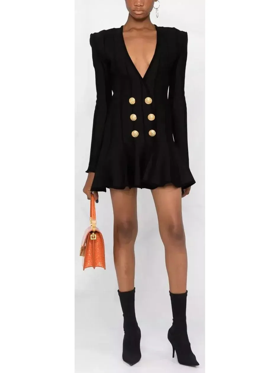 Women’s Black A-Line Knit Mini Dress