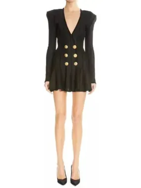 Women’s Black A-Line Knit Mini Dress