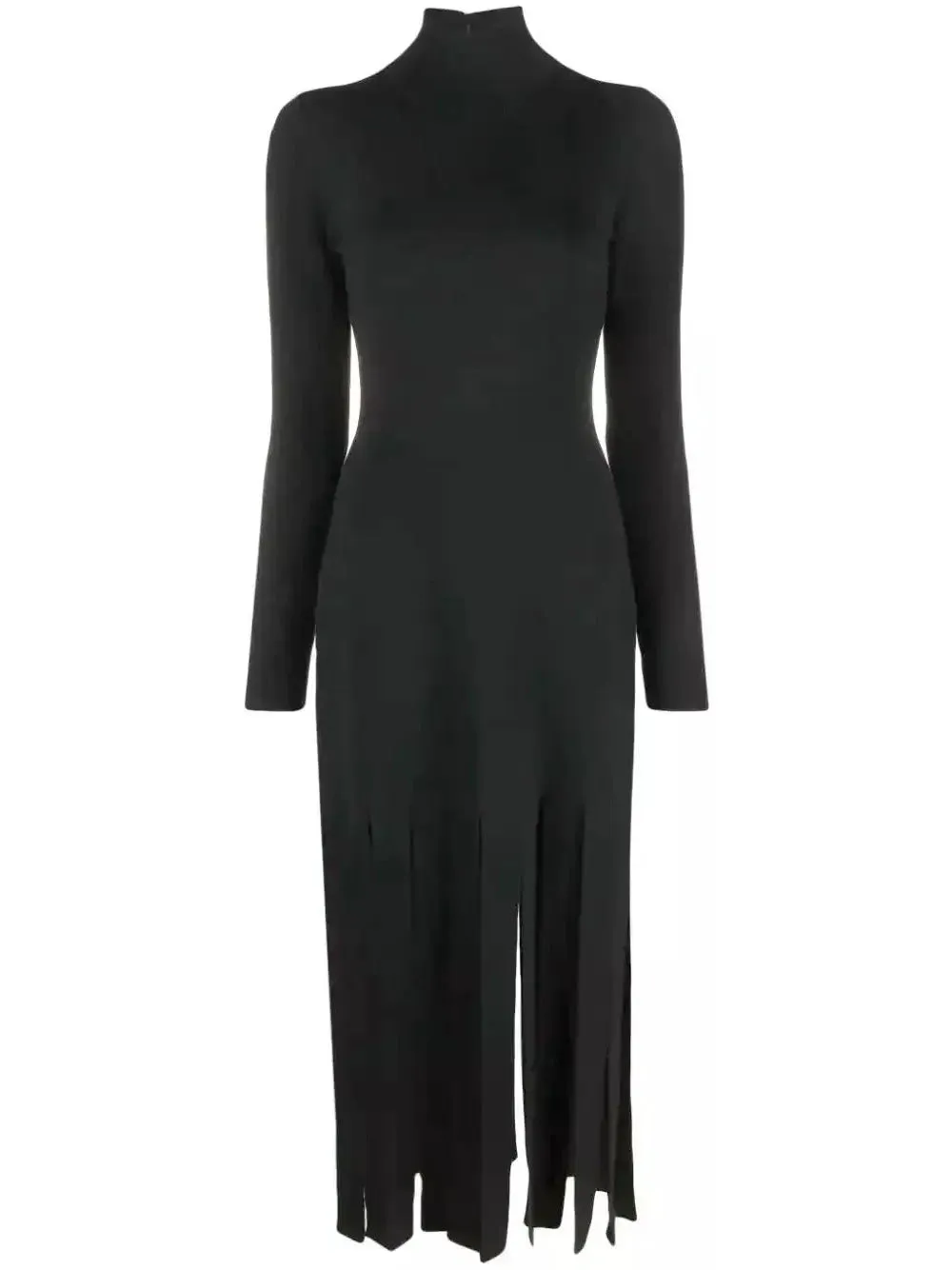 Women’s Black Fringed Knitted Dress