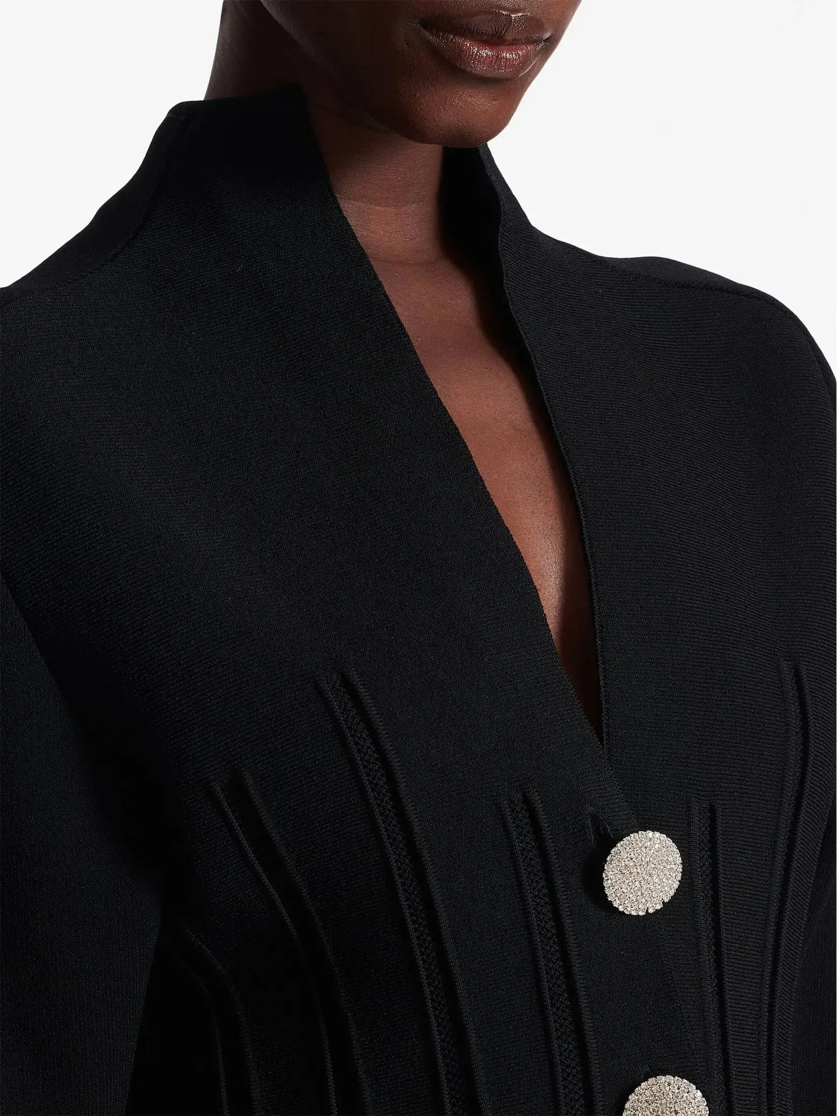 Women’s Black Ribbed Knit Peplum Cardigan