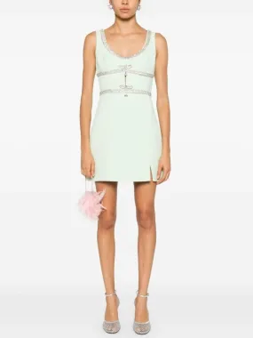 Women’s Crystal Bow Embellished Mint Green Mini Dress