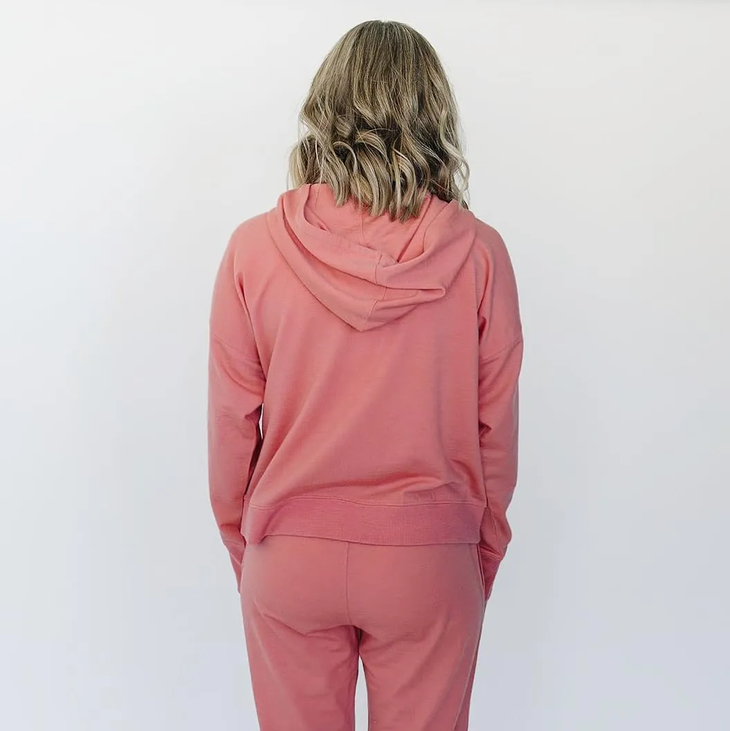 Woolino Merino Wool Hoodies for Women, Year Round Women's Pullover Hooded Sweatshirt for Hiking, Running, Traveling