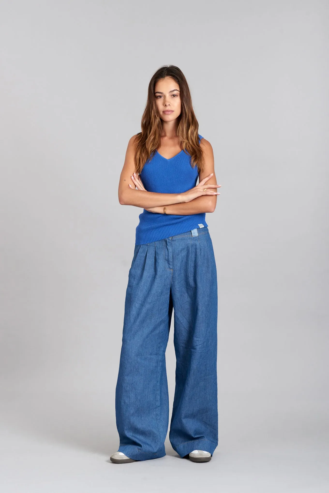 YANA - Organic Cotton Vest Blue Sapphire