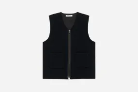 Zip Vest ~ Black Wool/Cashmere